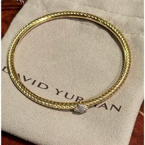 David Yurman 18k Gold & Diamond Bangle Bracelet